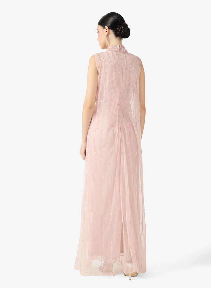 اميليا روز فستان ماكسي بأكمام كاب